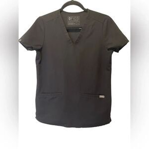 FIGS Technical Collection Black V-Neck Scrub Top size XS